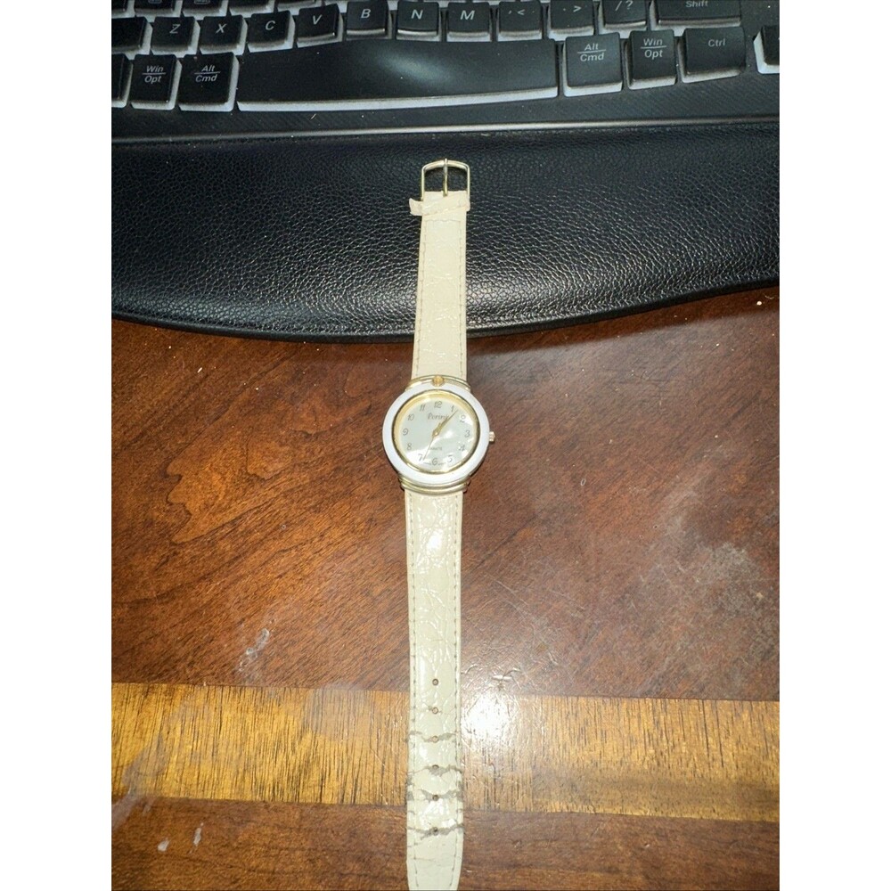 Perini Quartz Watch Wristwatch White Stainless Steel Nonworking/For Parts Used